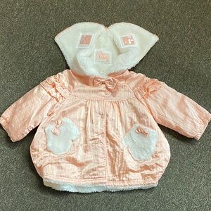 Vintage Pink and White Kids Puffer Jacket